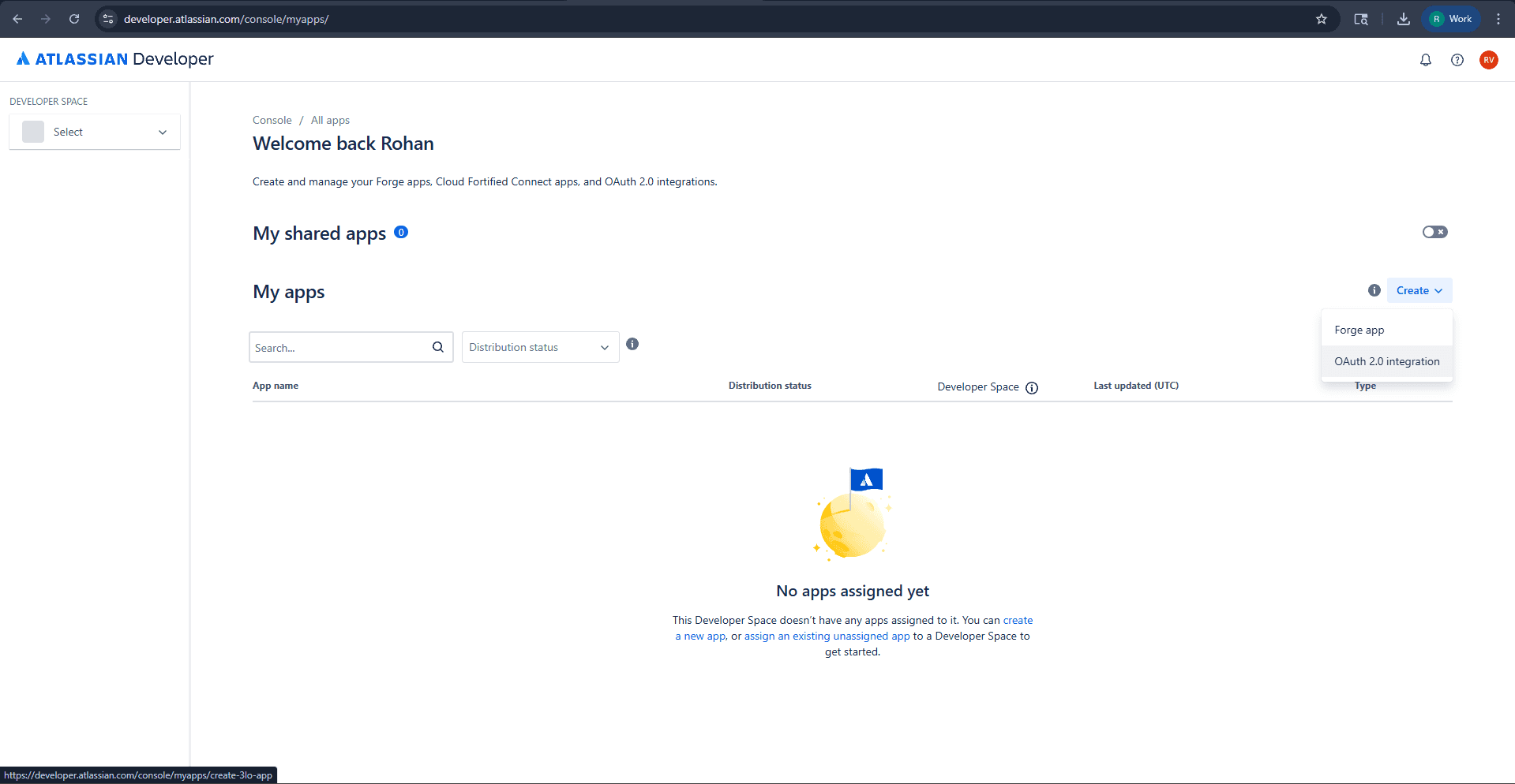 Create OAuth 2.0 Integration