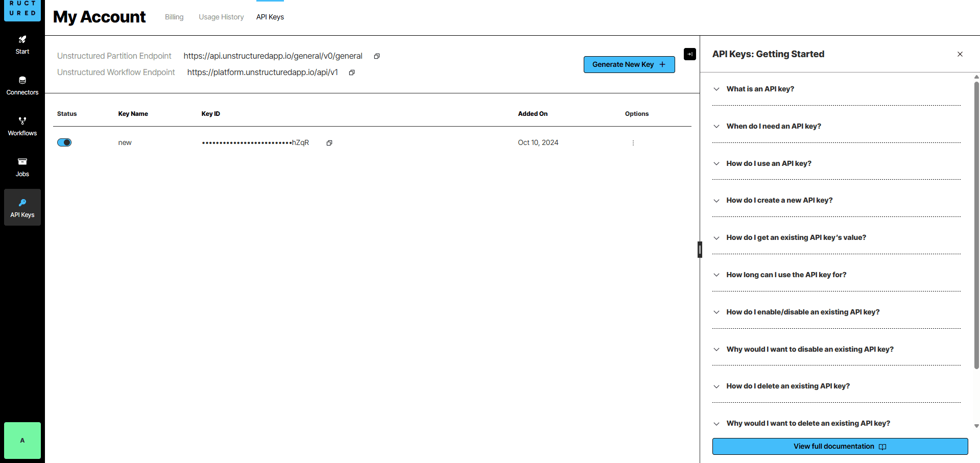 Unstructured Dashboard
